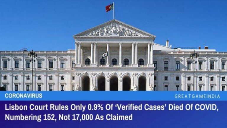 Lisbon Court rules only 0.9% of ‘Verified Cases’ died of COVID