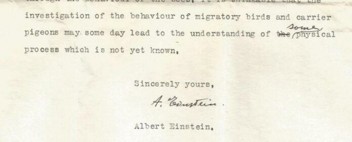 Long-lost letter shows that Einstein predicted that animals had 'super senses'