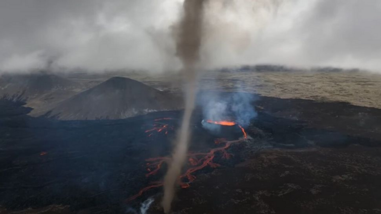 Iceland's newest volcano is now spewing out tornadoes
