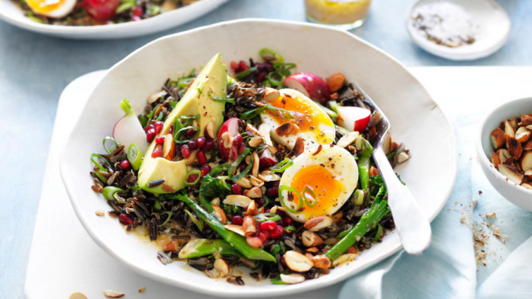 This wild rice, charred broccolini and egg salad is the perfect summer dish