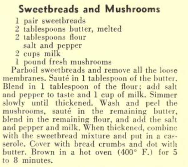 sweetbreads and mushroom