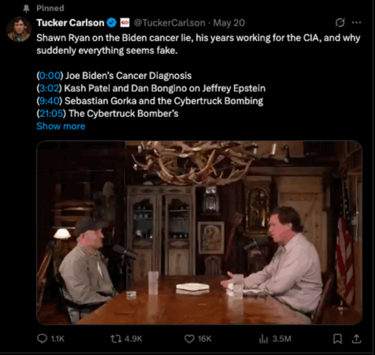 Tucker Carlson interviews Shawn Ryan (ex CIA)